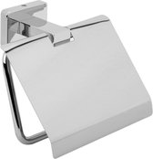 PrimeMatik - Roestvrijstalen toiletpapierhouder met deksel voor badkamers