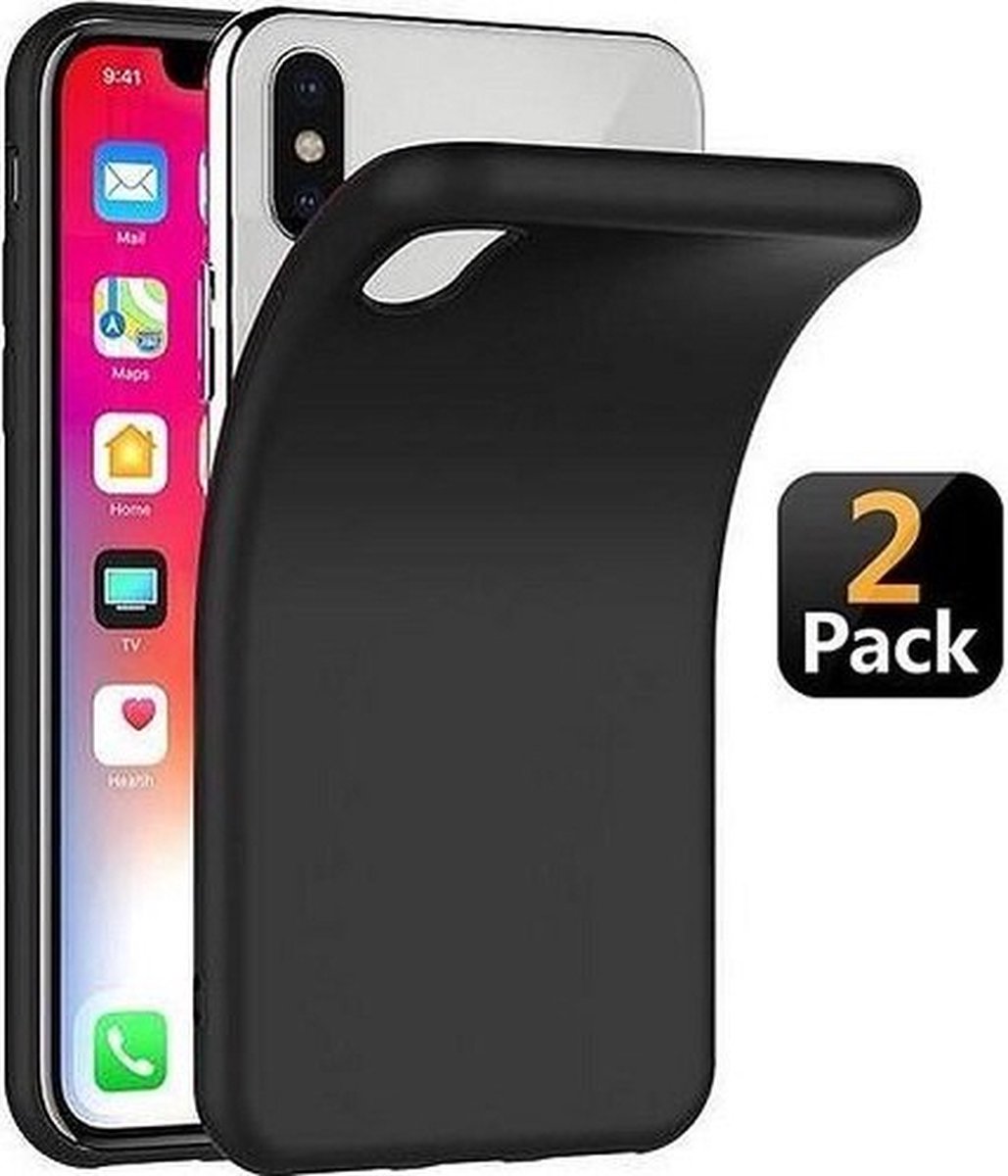 iPhone X Hoesje Siliconen TPU Zwart 2x
