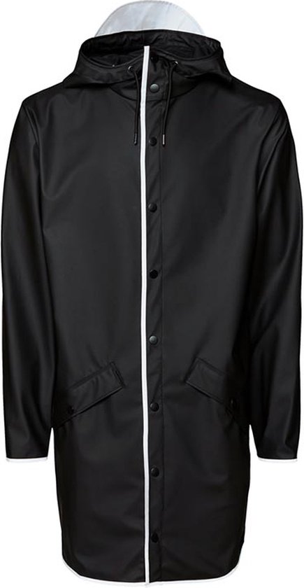 Regenjas - RAINS - Longer Jacket Black Reflective - Maat