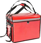 CityBAG - Rode draagbare koelkast 52 liter 45x35x33cm, isothermische tas rugzak voor picknick, camping, strand, voedselbezorging per motor of fiets
