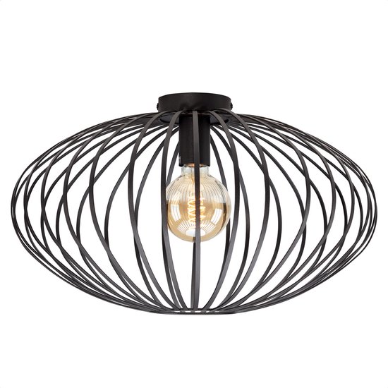 Plafondlamp Lira - Zwart Industrieel - Metaal - E27