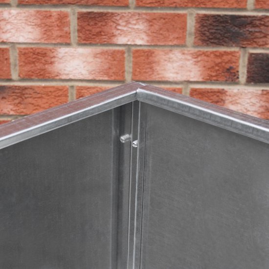 Conteneur alimentaire en métal - 64 litres - 89x68x126cm - 2 compartiments - galvanisé - cadenas - bétail - baril d'alimentation