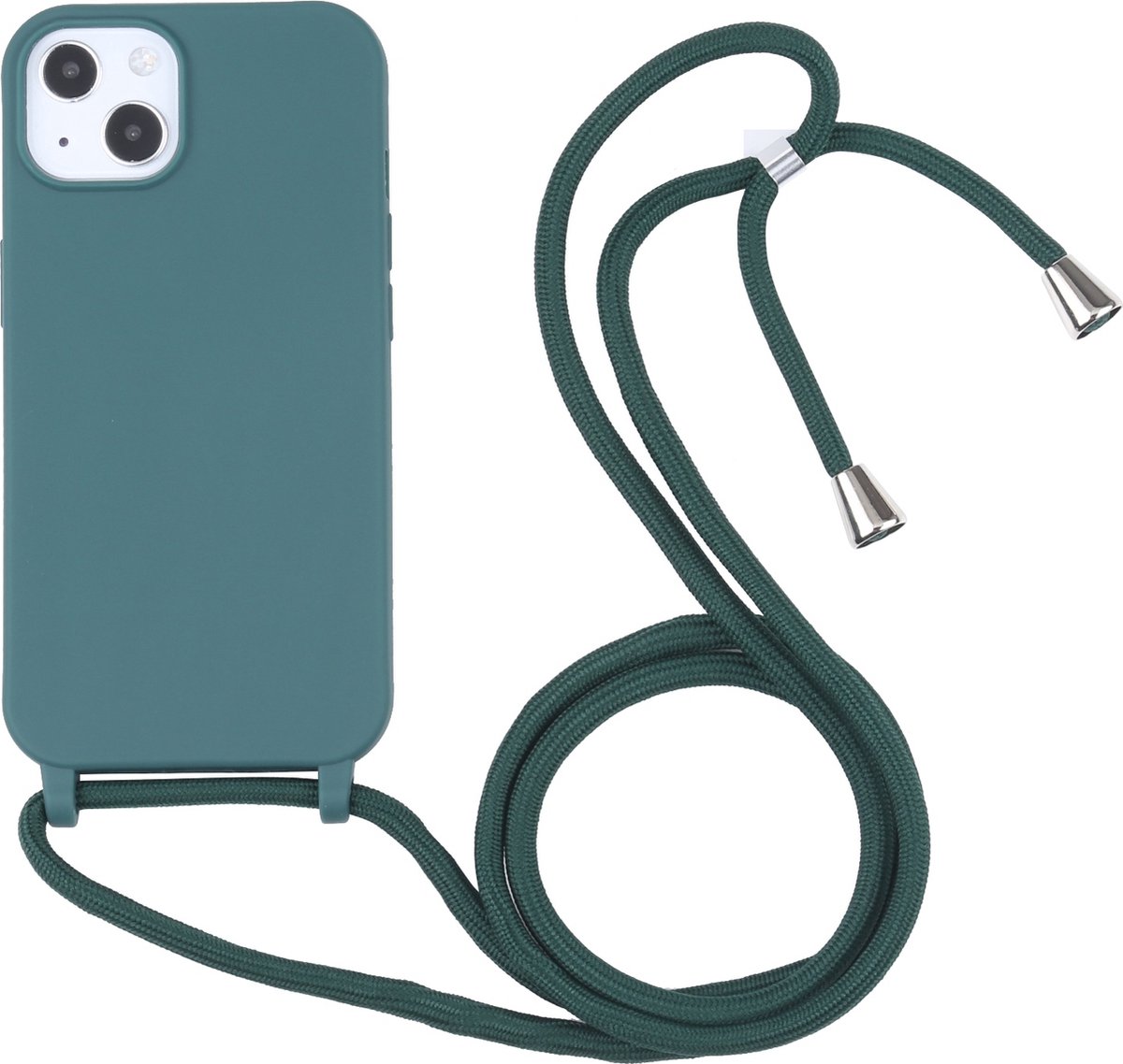 Fonu Siliconen hoesje met koord Geschikt Voor iPhone 14 Plus - Groen