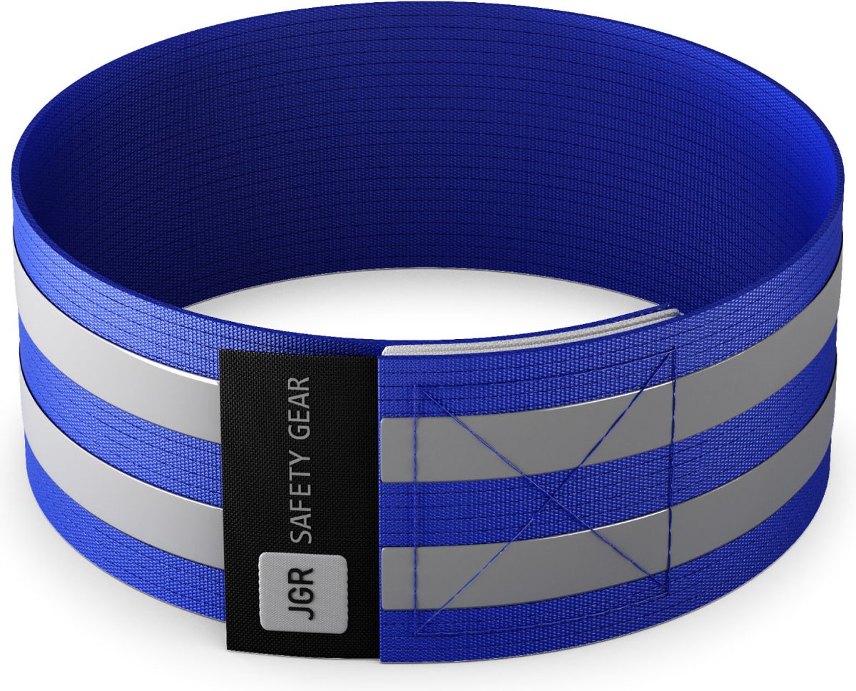 Blauw - Sportarmband Reflecterend - Hardloopband verlichting (licht reflectie) - Hardloop Verlichting Veiligheidsband - JGR safety gear