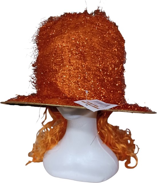 Oranje hoge hoed met oranje haar - Funny holland collection - 27069 -  nederland - holland | bol
