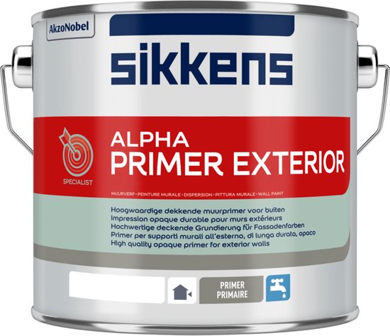 Sikkens Alpha Primer Exterior - Sikkens Grondverf - Primer Verf - 10 liter - Wit - Sikkens