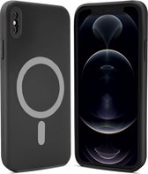 ShieldCase geschikt voor Apple iPhone X/Xs Magneet hoesje siliconen zijde - zwart - Backcover case - Shockproof hoesje - Zacht hoesje met oplaad ring