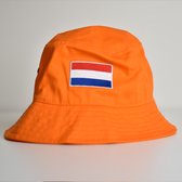 TechPunt Bucket Hat Oranje met Vlag - EK2024 - 54cm Maat S