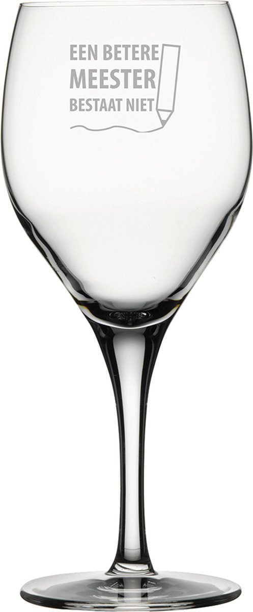 Gegraveerde Rode wijnglas 42,5cl een betere meester bestaat niet