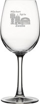 Gegraveerde witte wijnglas 36cl Zwolle