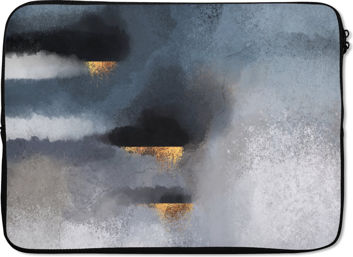 Laptophoes - Wolken - Abstract - Goud - Laptop - Laptop case - 13 Inch