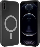 ShieldCase telefoonhoesje geschikt voor Apple iPhone X/Xs Magneet hoesje siliconen zijde - zwart - Backcover case - Shockproof hoesje - Zacht hoesje met oplaad ring