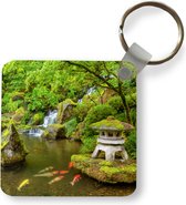 Sleutelhanger - Uitdeelcadeautjes - Waterval - Koi - Japanse lantaarn - Mos - Water - Plastic