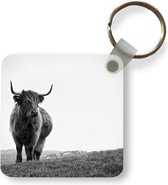 Sleutelhanger - Uitdeelcadeautjes - Dieren - Schotse hooglander - Zwart wit - Natuur - Landelijk - Plastic