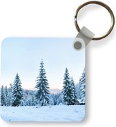 Sleutelhanger - Uitdeelcadeautjes - Winter - Sneeuw - Bomen - Plastic