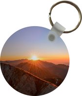 Porte-clés - Berg - Paysage - Soleil - Plastique - Rond - Cadeaux à distribuer