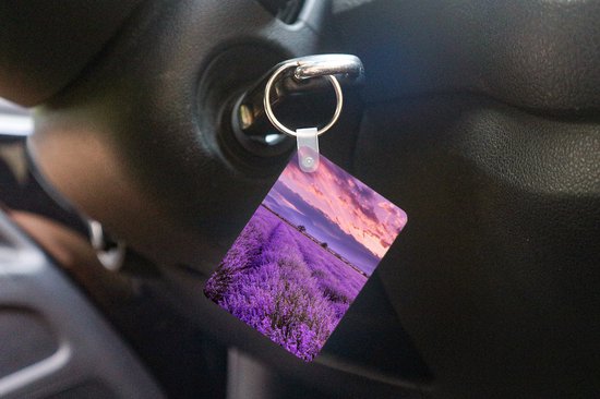 Porte-clés - Lavande - Violet - Fleurs - Champ - Cadeaux - Plastique