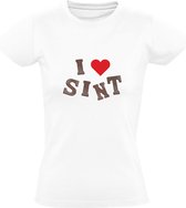 Chocoladeletters I love Sint Dames T-shirt | Sinterklaas | Pakjesavond | Chocola | Shirt
