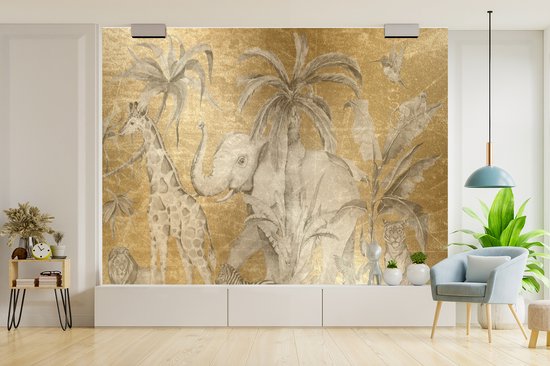 Papier Peint - Papiers Papier peint photo Décoration Jungle - Enfants - Goud - Largeur 375 cm x Hauteur 280 cm