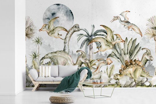 Papier Peint - Papier Peint Papier peint photo Dinosaurus - Enfants - Décoration Jungle - Largeur 390 cm x Hauteur 260 cm