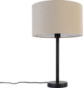QAZQA simplo stof - Design Tafellamp met kap - 1 lichts - H 55 cm - Zwart - Woonkamer | Slaapkamer | Keuken