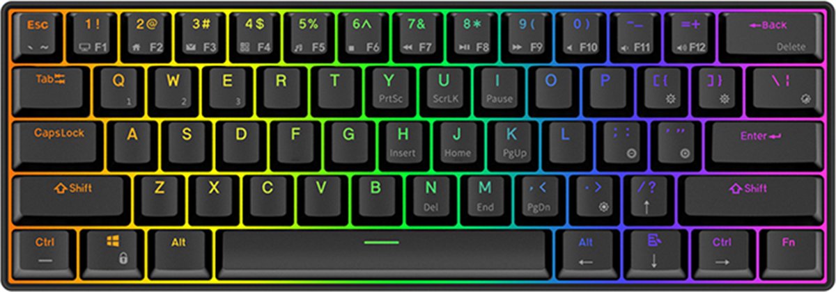 MK61 Clavier - Qwerty - Gaming mécanique Clavier - RVB - Gateron