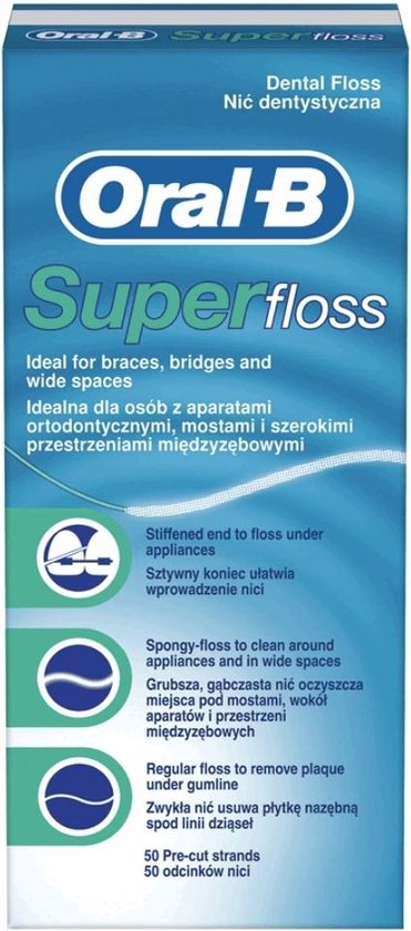 Oral-B Flosdraad - Super Floss - 50 stuks | bol.com
