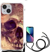 Anti Shock hybrid Case Geschikt voor iPhone 14 Telefoonhoesje met doorzichtige rand Skullhead
