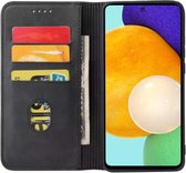 Smartphonica Samsung Galaxy A52 5G kunstleren hoesje met magnetische sluiting en pashouders book case - zwart / Kunstleer / Book Case geschikt voor Samsung Galaxy A52 5G