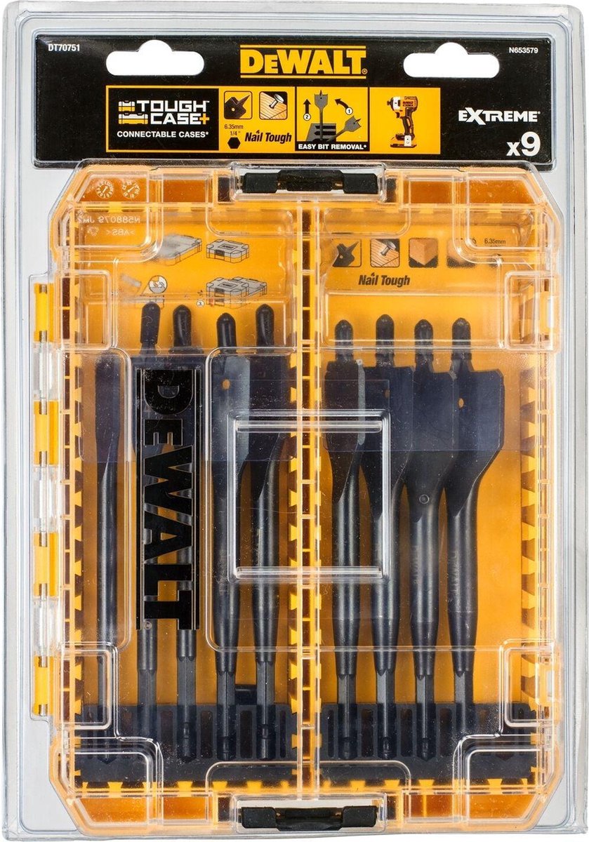 DEWALT EXTREME IMPACT houtfrezenset DT70751, 9-delig boorset thumbnail 2