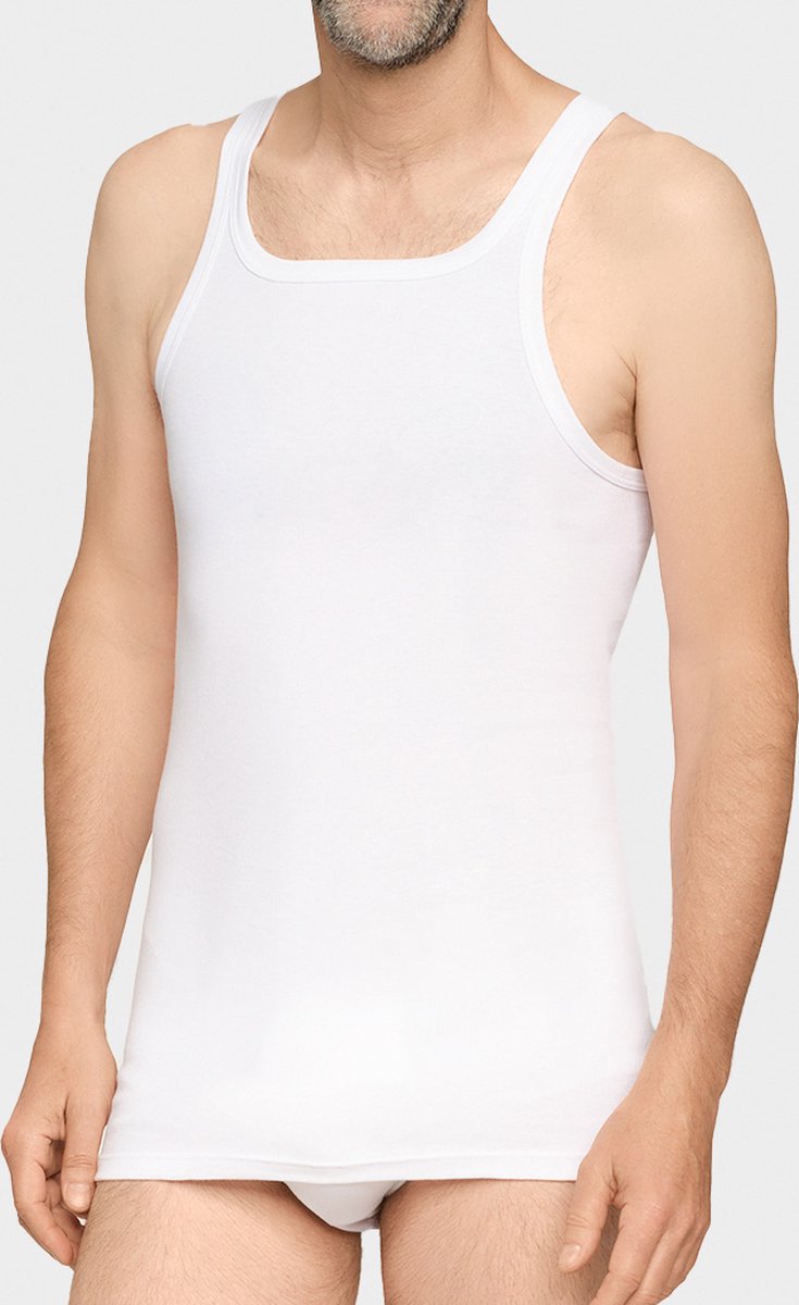 Heren onderhemd 100% katoen - Grote maten - 671 - Mannen hemd - Naadloos - 7XL/13 - Wit