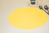Wicotex- Napperons de table Uni jaune-rond-Set de table facile à nettoyer 12 pièces