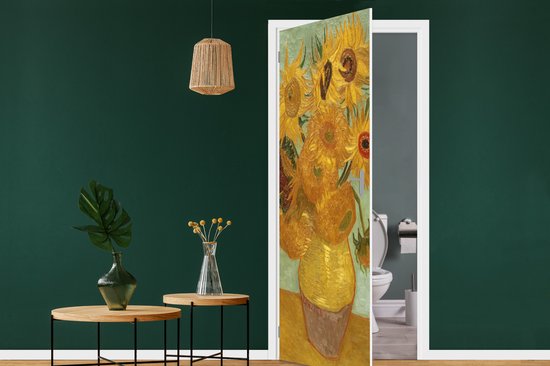Deursticker Zonnebloemen - Vincent van Gogh - 90x215 cm - Deurposter