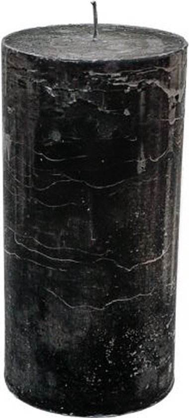 Stompkaars - zwart - 10x20cm - parafine - set van 3