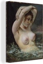 Canvas Schilderij The Woman in the Waves - Schilderij van Gustave Courbet - 60x80 cm - Wanddecoratie