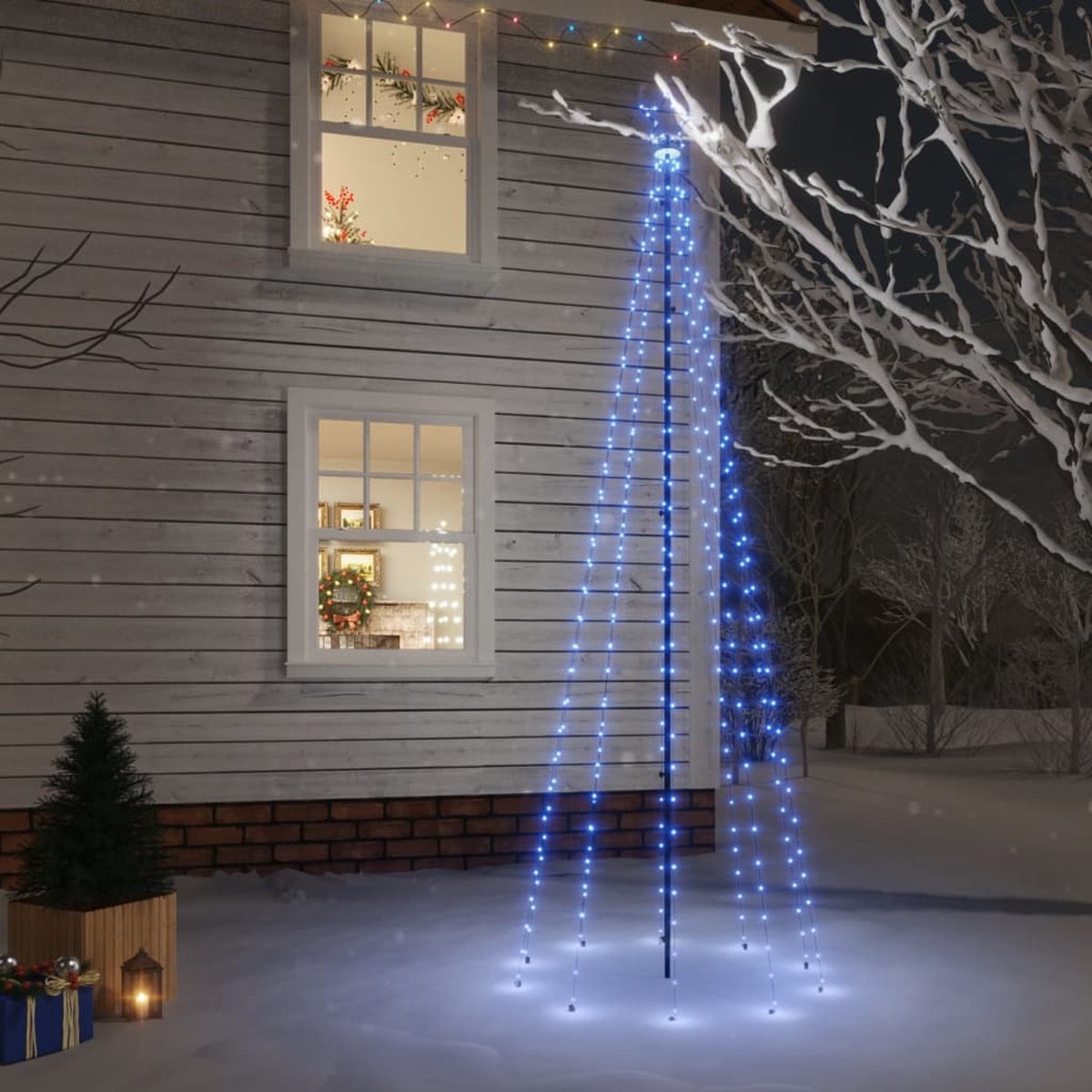 Prolenta Premium - Kerstboom met grondpin 310 LED's blauw 300 cm