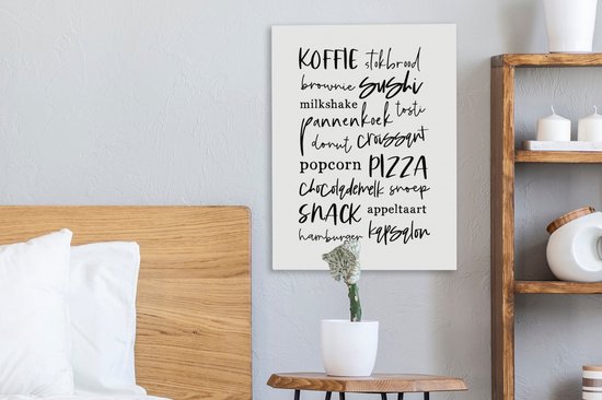 Toile Peinture Cuisine - Citations - Nourriture - 30x40 cm - Décoration murale