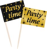 Tiges de cocktail Classy Party Time noir-doré