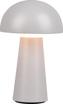 LED Tafellamp - Tafelverlichting - Torna Lenio - 2W - Warm Wit 3000K - Dimbaar - USB Oplaadbaar - Spatwaterdicht IP44 - Rond - Mat Grijs - Kunststof