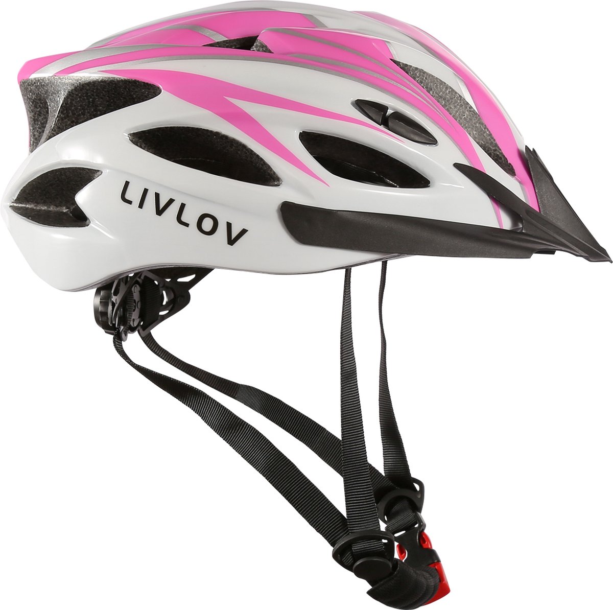 Fietshelm voor volwassenen Lichtgewicht - Verstelbare fietshelm voor heren Dames Hoofdomtrek 57-62cm-gecertificeerde fietshelm voor volwassenen Jeugd Mountain Road Biker - roze