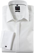 OLYMP Level 5 body fit smoking overhemd - popeline - lichtbeige - Strijkvriendelijk - Boordmaat: 45