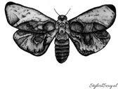 Silence of the Lambs / Death Head Hawk Moth / Doodskop Vlinder / Tijdelijke Tattoos / Nep Tatoeage