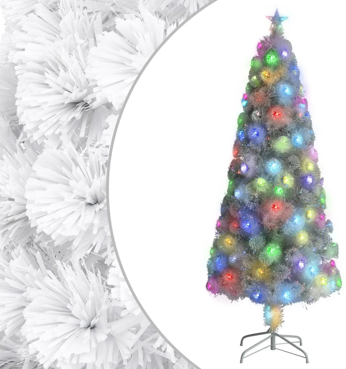 Prolenta Premium - Kunstkerstboom met LED 210 cm glasvezel wit