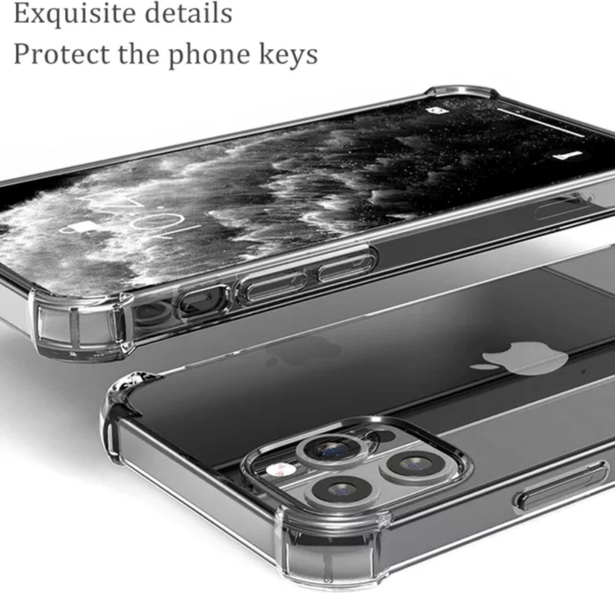 Iphone 14 pro max hoesje transparant shockproof, High quality, HD clear