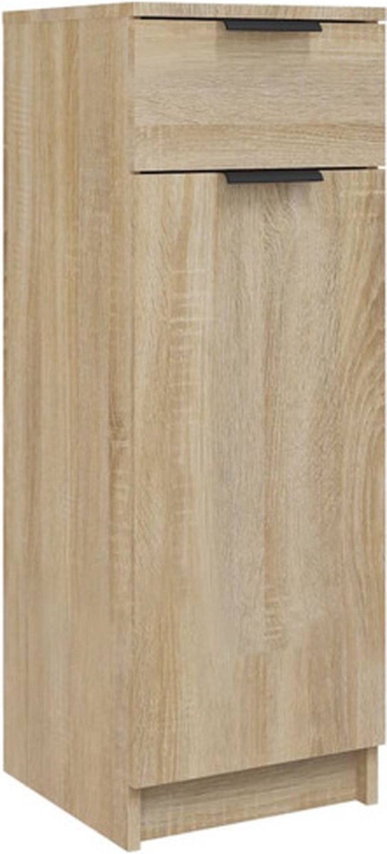 vidaXL - Badkamerkast - 32x33,5x90 - cm - bewerkt - hout - sonoma - eikenkleurig