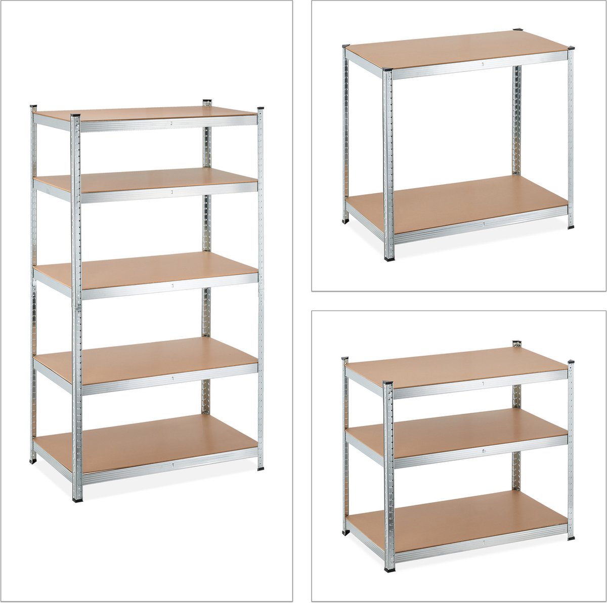 Practo plastic rek X120 185x120x40 cm 5 legborden zwart