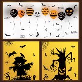 Raamstickers - Halloween - 8 delig Halloween raamstickers - PVC - Herbruikbaar - Zelfklevend Raamfolie - Set 7 - 122 stickers