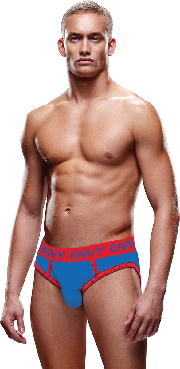 Envy - jockstrap slip met blauw en rood - L/XL