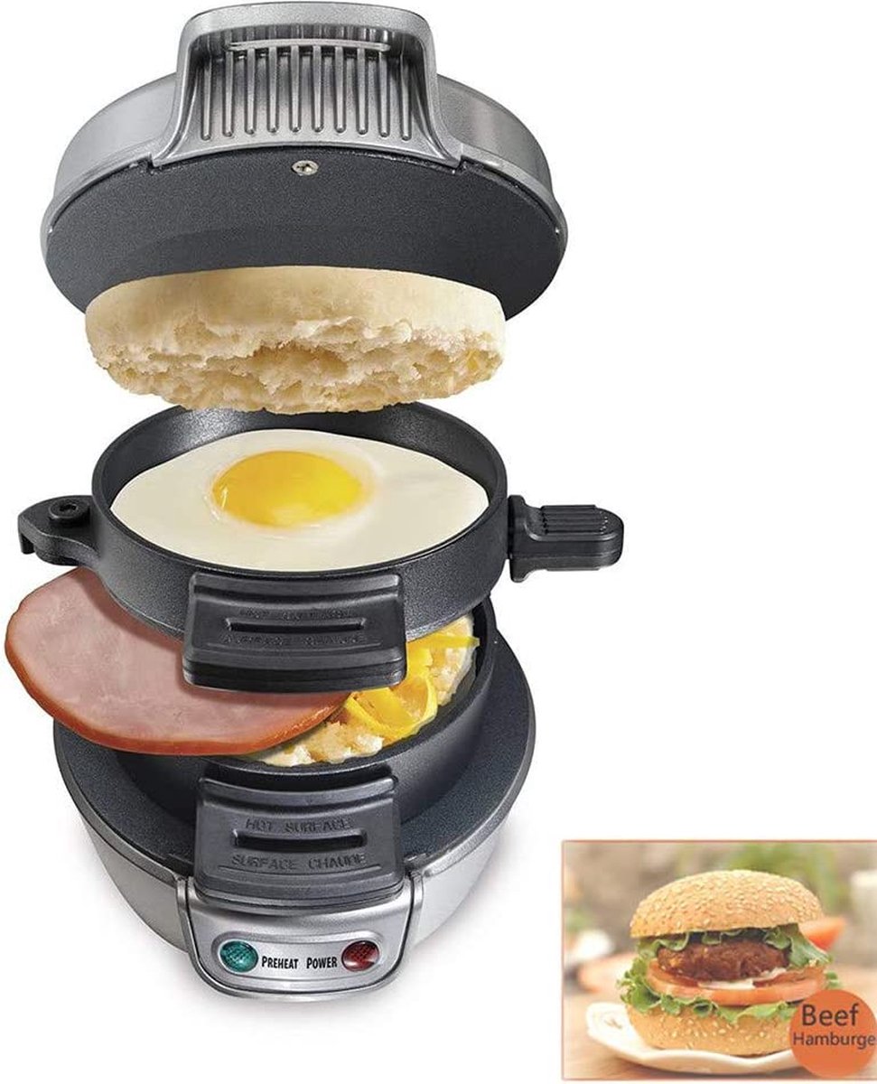 Hoogwaardige elektrische ei sandwich maker - Mini Grill - grill apparaat...
