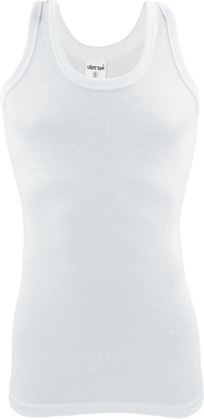 Heren onderhemd - SQOTTON® - 100% katoen - Wit - Maat L